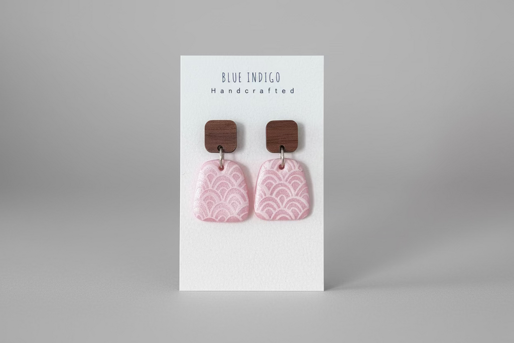 Pink with Scalloped Pattern Dangles