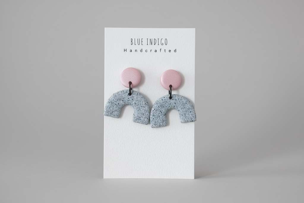 Granite & Blush Pink Rainbow Dangles