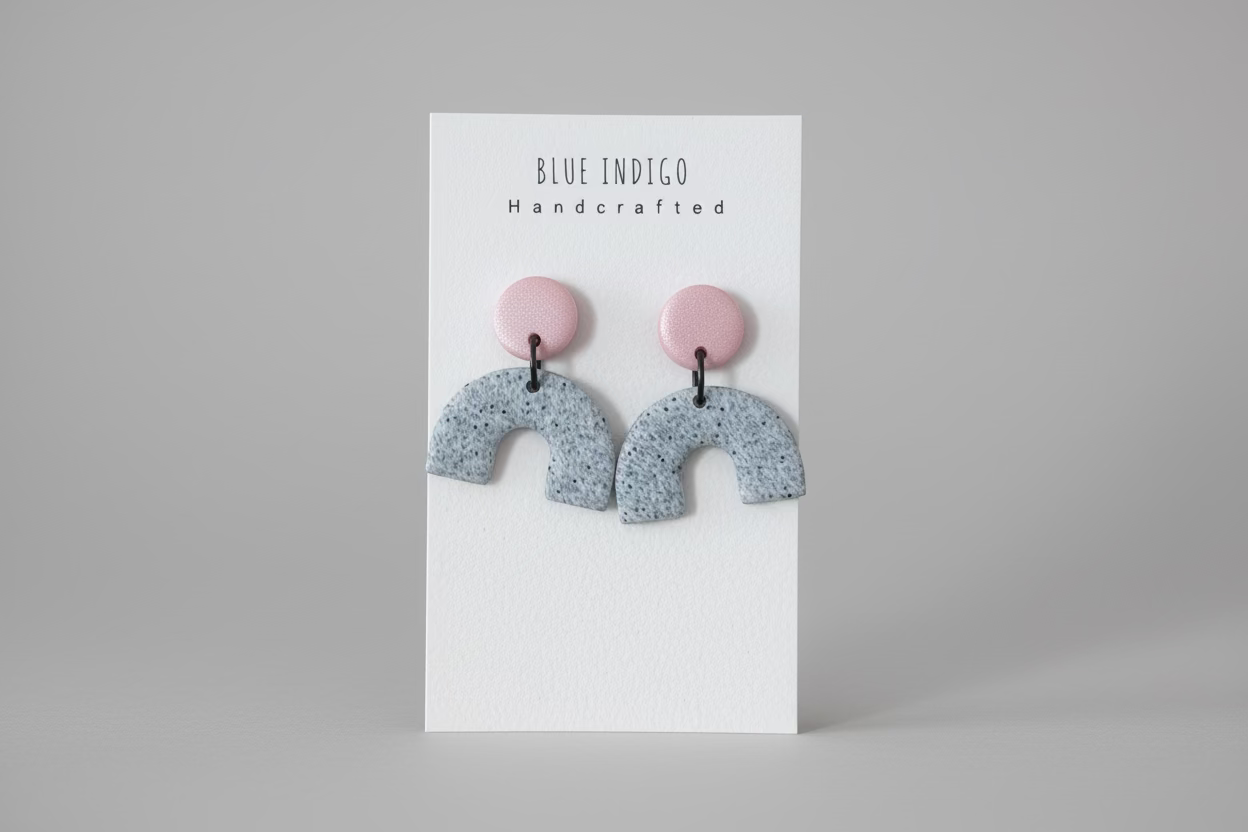 Granite & Blush Pink Rainbow Dangles