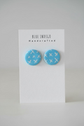 Blue with Crosses Studs