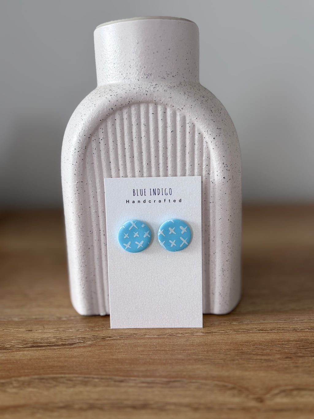 Blue with Crosses Studs