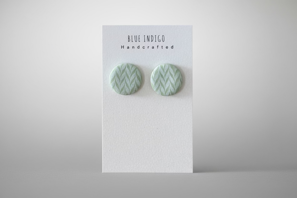 Mint Green Chevron Studs