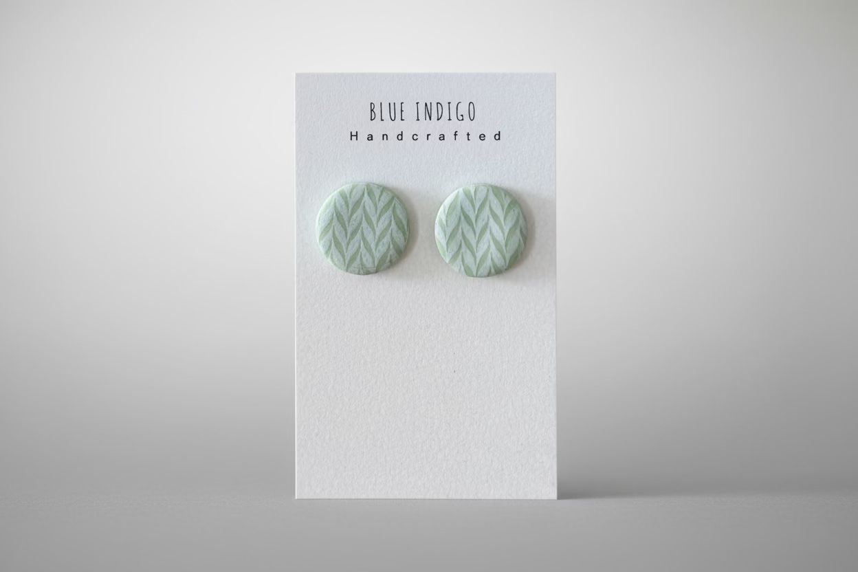 Mint Green Chevron Studs